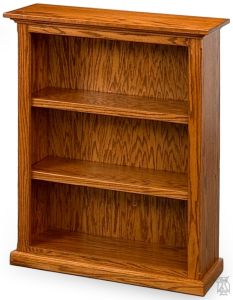 Amish Crafted Solid Oak Wood Shallow Bookcase in Harvest Finish