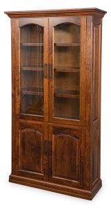Amish Crafted Solid Rustic Cherry Wood Traditional 72"h Bookcase with Wood and Glass Doors