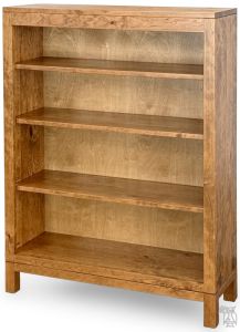 Amish Crafted Solid Rustic Cherry Wood Vienna Bookcase 36"w x 48"h in Tawny Finish