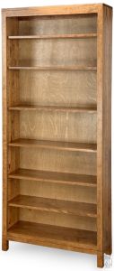 Amish Crafted Solid Rustic Cherry Wood Vienna Bookcase 36"w x 84"h in Tawny Finish