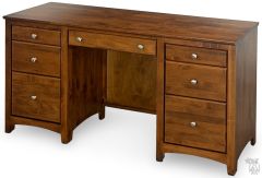 Solid Alder Wood Shaker Modular 7 Drawer Desk in Tuscan Brown Finish