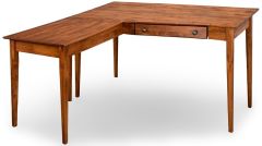 Solid Alder Wood Shaker Writing Table & Return Set in Antique Cherry Finish