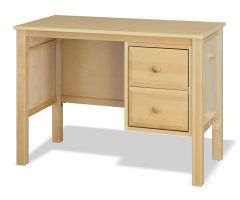 Solid Wood Framed 41" Study Desk With Reversible Storage Drawers in Natural Finish