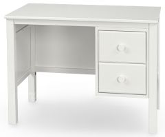 Solid Wood Framed 41" Study Desk With Reversible Storage Drawers in White Finish