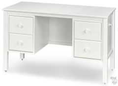 Solid Wood Framed 51" Study Desk With Storage Drawers in White Finish