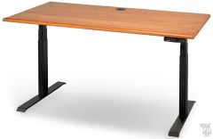 Solid Cherry Wood Invigo Sit Stand Desk with Dual Power Motor