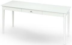 Solid Alder Wood Shaker Free Standing 4 Drawer Desk in White Finish