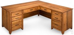 Amish Crafted Solid Maple Wood Modern Mission Style 72" Desk & Return