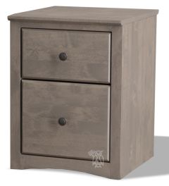 Solid Alder Wood Shaker Rolling File Cabinet in Driftwood Finish