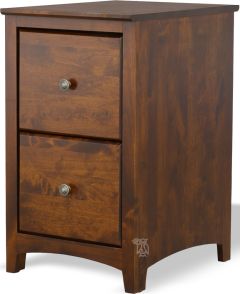 Solid Alder Wood Shaker 2 Drawer Modular File Cabinet in Vintage Cherry Finish