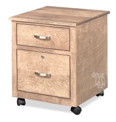 California Made Solid Maple Wood Studio Rolling File in Driftwood Finish
