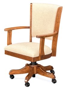 Amish Crafted Solid Rustic Cherry Wood Rolling Chair in Caramel Cocoa