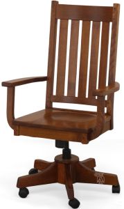 Amish Crafted Solid Quartersawn Oak Wood Grant Desk Chair in Michaels Finish