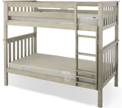 Solid Wood Bristol Twin over Twin Bunk Bed in Stone Finish