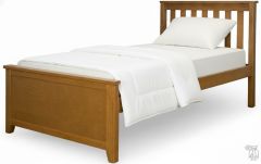 Solid Wood Framed Dublin Twin Bed in Pecan