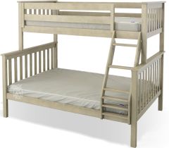 Solid Wood Framed Kent Twin over Full Bunk Bed in Stone