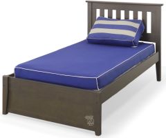 Solid Parawood Rosemary Shaker Twin Panel Bed in Stonewash Finish