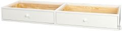 Solid Wood Framed Under Bed Two Storage Drawer Set in White Finish