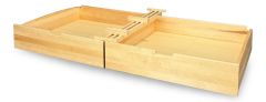Solid Wood Framed Under Bed Storage Drawer Set in Natural