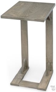 Amish Crafted Solid Maple Wood Wedge Sofa Mate End Table in Morel Grey Finish