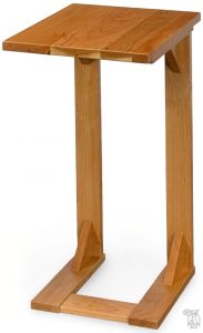 Amish Crafted Solid Rustic Cherry Wood Sofa Mate End Table in Natural Finish