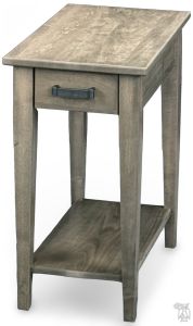 Amish Crafted Solid Maple Wood Urban Shaker Chairside End Table in Morel Grey Finish