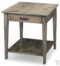 Amish Crafted Solid Maple Wood Urban Shaker End Table in Morel Grey Finish