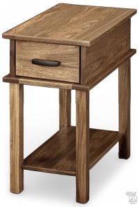 Amish Crafted Solid Elm Wood Montgomery Chairside End Table in Walnut Finish