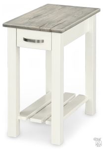 Amish Crafted Solid Ambrosia Maple Wood Cape Cod Chairside End Table in Bel-Air & White Finish