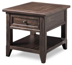 Paradise Valley One Drawer End Table in Saddle Brown Finish