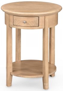 Alder Wood McKenzie Round End Table in Pecan Finish