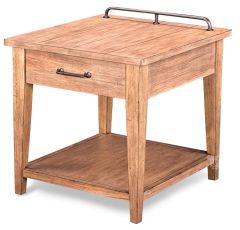 Pinebrook Ridge One Drawer End Table in Weathered Toffee Finish