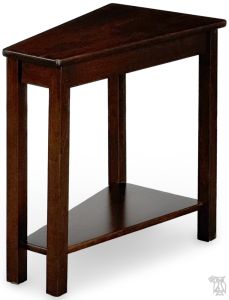 Amish Crafted Solid Rustic Cherry Wood Wedge End Table in Rich Tobacco Finish
