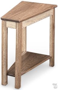 Amish Crafted Solid Rustic Hickory Wood Wedge End Table in Double-time Finish