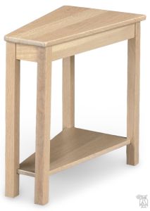 Amish Crafted Solid Rustic Quartersawn White Oak Wood Wedge End Table in Beach Front Finish