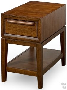 Walnut Wood Corvallis Chairside End Table in Dark Amber Finish
