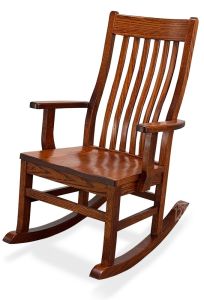 Amish Crafted Solid Oak Wood Urbandale II Rocking Chair in Michaels Finish