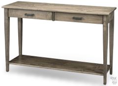 Amish Crafted Solid Maple Wood Urban Shaker Hall Sofa Table in Morel Grey Finish