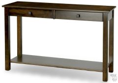 Amish Crafted Solid Rustic Cherry Wood Bedford Hall Sofa Table in Blackened Mocha Finish
