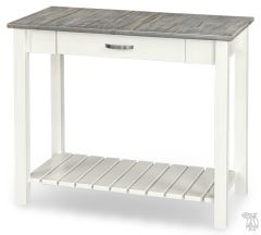 Amish Crafted Solid Ambrosia Maple Wood Cape Cod Sofa Hall Table in Bel-Air & White Finish