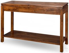 Solid Alder Wood 2 West Sofa Table In Tuscan Brown Finish