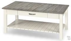 Amish Crafted Solid Ambrosia Maple Wood Cape Cod Coffee Table in Bel-Air & White Finish