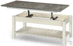 Amish Crafted Solid Ambrosia Maple Wood Cape Cod Lift-Top Coffee Table in Bel-Air & White Finish