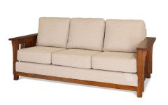 Amish Crafted Solid Quartersawn Oak Wood Bungalow Spindle Sofa in Michaels Finish