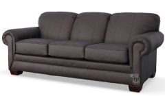 American Made Monroe Genuine Prime Leather Sofa in Cheyenne Slicker