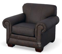 American Made Monroe Genuine Prime Leather Side Chair in Cheyenne Slicker