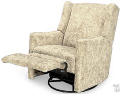 American Made Lillian Manual Swivel Glider Recliner Chair in Dune Fabric