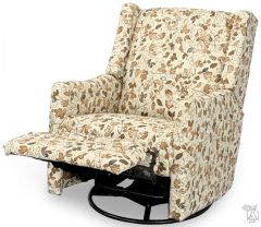 American Made Lillian Manual Swivel Glider Recliner Chair in Maple Fabric