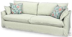 American Made Erin & Ben Collection Oxford Sofa in Leaf Fabric with Contrast Cording & Accent Pillows