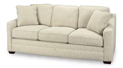 American Made Craft Your Comfort Shallow 3 Seat Sofa with Crescent Arm in Beige Fabric